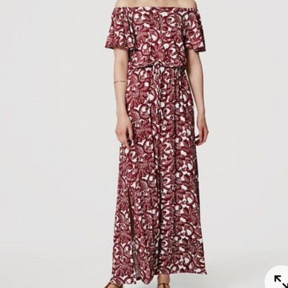 Loft Floral Maxi offshoulder dress